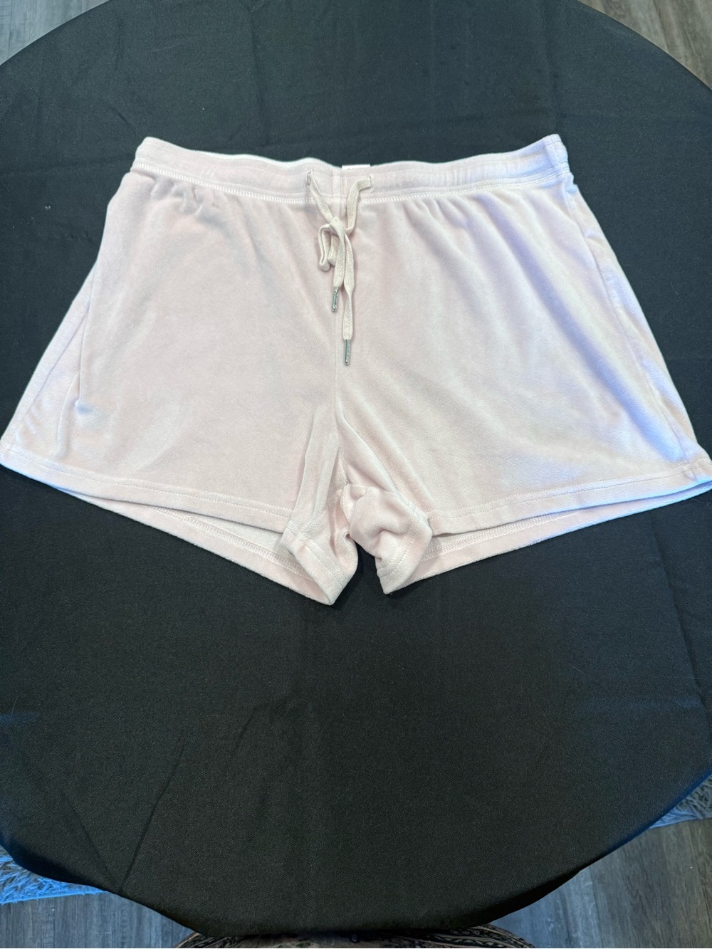 Juicy Couture Pink Velour Rhinestone Logo Shorts Size L